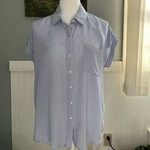 Cosmic Blue Love short sleeve blouse